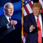 (COMBO) This combination of pictures created on February 08, 2024 shows
(FILES) US President Joe Biden speaking during a campaign rally at Pearson Community Center in Las Vegas, Nevada, on February 4, 2024; and (FILES) Republican presidential hopeful and former US President Donald Trump speaking at a campaign event in Concord, New Hampshire, on January 19, 2024. - Biden and Trump are set for one of the longest ever US presidential campaigns promising an endurance test for the oldest ever pair of nominees, and for weary voters. (Photo by SAUL LOEB and TIMOTHY A. CLARY / AFP)